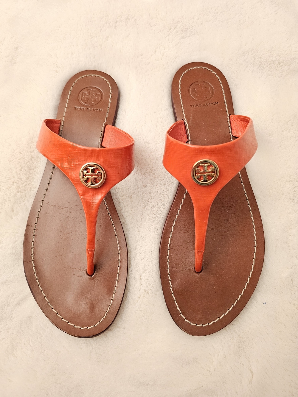 Tory Burch Cameron Patent Leather Sandals Size 9